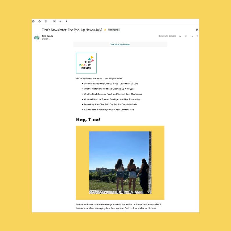 The Pop-Up News: Mein monatlicher Englisch Newsletter für Wissensdurstige